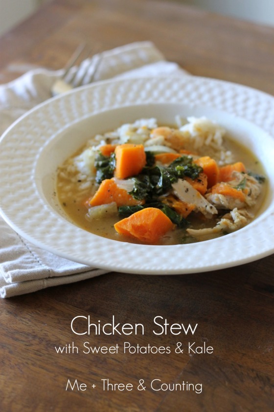 Chicken stew sweet potatoes kale